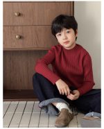 【90-160】ニットトップス 男の子 リブ編み 韓国風 あったか インナー - 画像 (25)