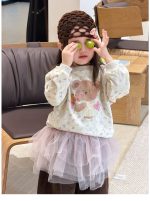 【80-140】トレーナーor8分丈パンツ 女の子 コーデュロイ 花柄 くまモチーフ - 画像 (12)