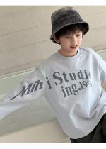 【100-160】長袖Tシャツ 男の子 英字プリント アメカジ ゆったり - 画像 (8)
