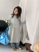 【100-160】長袖Tシャツorワンピース 女の子 透かし 無地 おしゃれ - 画像 (3)