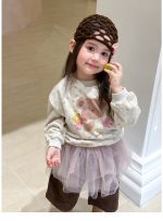 【80-140】トレーナーor8分丈パンツ 女の子 コーデュロイ 花柄 くまモチーフ