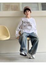 【100-160】長袖Tシャツ 男の子 英字プリント アメカジ ゆったり - 画像 (16)