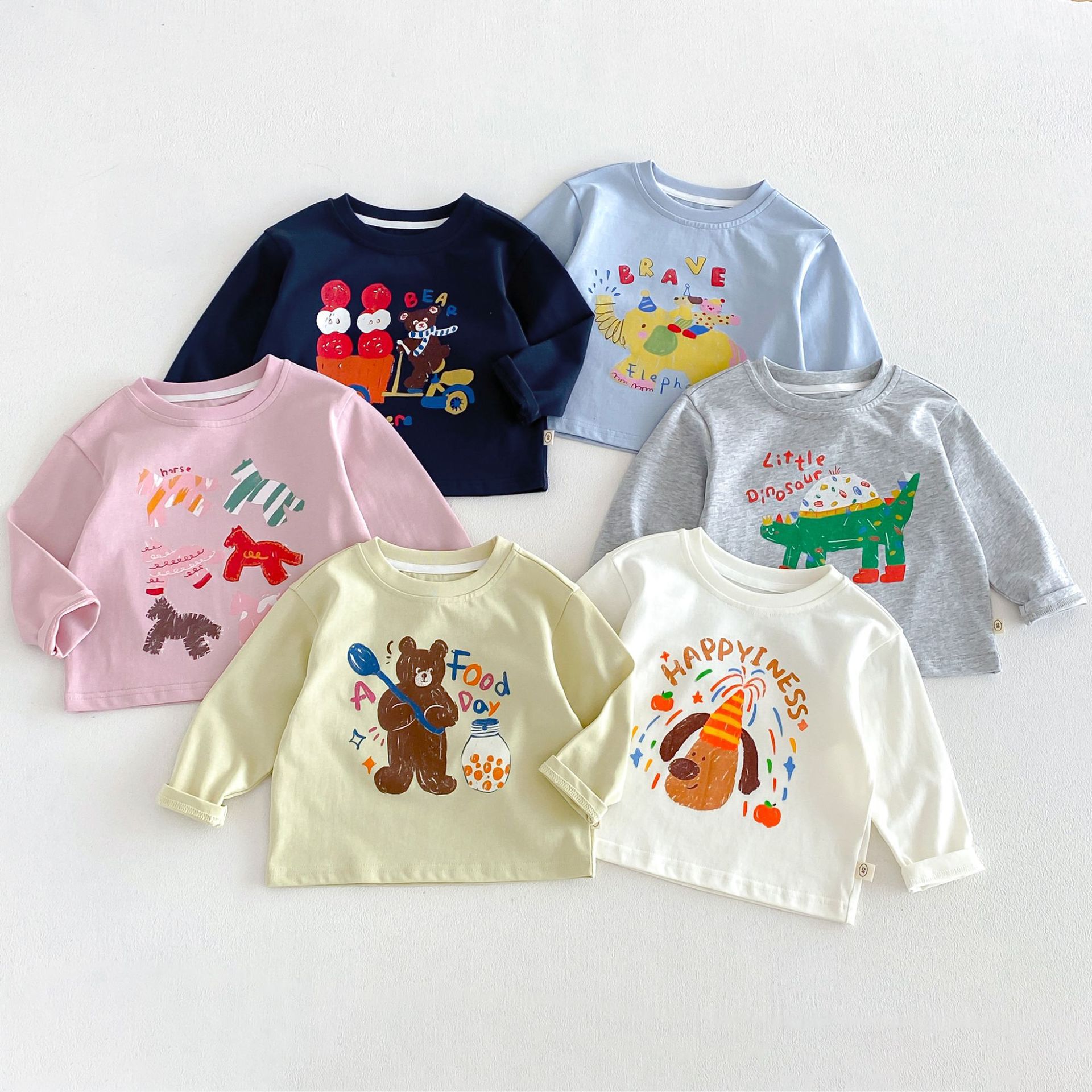 O1CN01ha9jCa1kOkMsflUhU_2200709364674-0-cib.jpg 【90-140】長袖Tシャツ 女の子 カートゥーン プリント - 画像 (1)