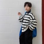 【100-170】トレーナー 男の子 配色 ボーダー柄 ゆったり カジュアル - 画像 (6)