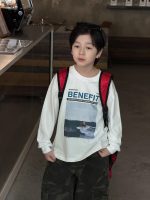 【90-160】長袖Ｔシャツ 男の子 英字 カートゥーン プリント カジュアル