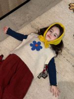 【90-140】ニットベストorインナーorパンツ 女の子 可愛い フラワーモチーフ - 画像 (14)