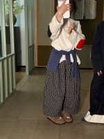 【100-160】バルーンパンツ 女の子 チェック柄 韓国風 ゆったり カジュアル
