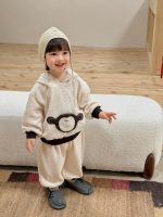 【73-110】二点セット パーカー+ズボン 動物柄 フード付き 長袖 男の子 - 画像 (2)