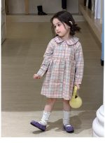 【80-140】長袖ワンピース カーディガン 女の子 ガーリー チェック柄 - 画像 (10)