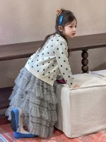 【100-170】セーター 女の子 ドット柄 ジャカード ボタン - 画像 (3)
