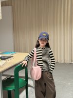 【100-170】トップス 女の子 フード付き ストレッチ ボーダー柄 - 画像 (6)