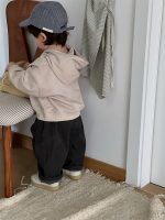 【73-110】ベスト パーカー 配色 フード付き プリント カジュアル 男の子 - 画像 (9)