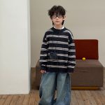 【90-160】セーター ラウンドネック 長袖 ストライブ 配色 男の子 - 画像 (7)