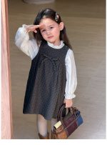 【80-140】ワンピース インナー 女の子 チェック柄 リボン付き ガーリー - 画像 (6)