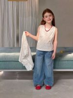 【90-140】二点セット 女の子 チェリー柄 可愛い 通気性 タンクトップ&カーディガン - 画像 (10)