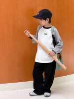 【100-170】長袖Tシャツ 男の子 配色クルーネック 着回しやすい カジュアル - 画像 (9)