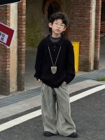 【90-160】セーター ズボン 折り襟 無地 長袖 男の子 - 画像 (6)