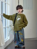【100-150】長袖Tシャツ 男の子 英字プリント カジュアル ゆったり - 画像 (5)