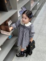 【90-140】ワンピース 女の子 チェック柄 ナチュラル ガーリー レトロ風 - 画像 (7)