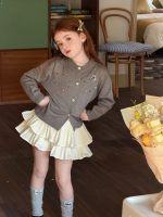 【90-150】カーディガンorスカート 女の子 おしゃれ ふんわり ビーズ付き