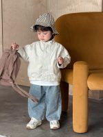 【73-110】アウター リバーシブル 無地/チェック柄 ハイネック 男の子 - 画像 (6)