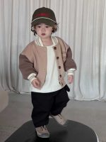 【73-100】アウター 配色 切り替え ボタン 男の子 - 画像 (4)