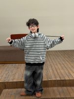 【90-160】パーカーorデニムパンツ 男の子 ボーダー柄 裏起毛 韓国風 カジュアル - 画像 (5)