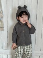 【73-110】カーディガン ズボン ニット フード付き 無地 男の子 - 画像 (4)