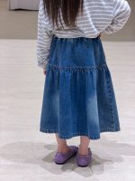 【100-170】スカート 女の子 デニム 切り替え グラデーション - 画像 (3)