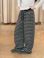 【100-170】パンツ 女の子 ボーダー柄 カジュアル 韓国風 - 画像 (5)