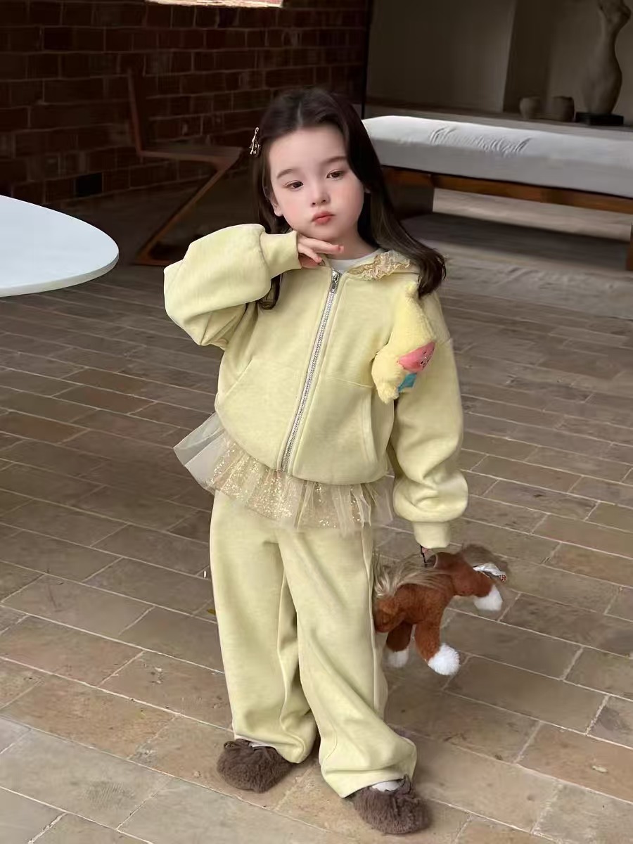 O1CN01l5uW7mxXYXL1pITk_940097962-0-cib.jpg 【80-140】ジップパーカーorパンツ 女の子 かわいい フリルデザイン - 画像 (1)