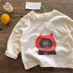 【90-140】長袖Tシャツ キッズ プリント トレンド 韓国風 - 画像 (5)
