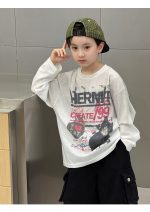 【90-160】長袖トップス 男の子 ストリート風 プリント カジュアル - 画像 (8)