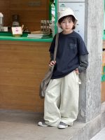 【100-170】長袖Tシャツ 男の子 ボーダー袖 レイヤード風 英字プリント - 画像 (7)