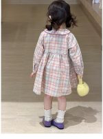 【80-140】長袖ワンピース カーディガン 女の子 ガーリー チェック柄 - 画像 (14)