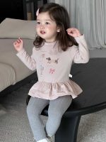 【73-100】パーカー レギンス 裾付き プリント 長袖 女の子 - 画像 (3)