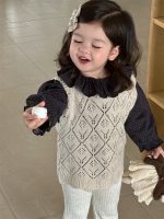 【73-110】ベスト トップス レギンス ニット 長袖 花柄 女の子 - 画像 (7)