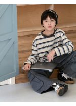 【100-160】長袖Tシャツ 男の子 カジュアル ボーダー柄 ゆったり - 画像 (12)