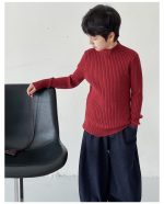 【90-160】ニットトップス 男の子 リブ編み 韓国風 あったか インナー - 画像 (24)