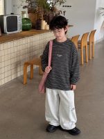 【90-160】Tシャツ ストライブ ラウンドネック 長袖 男の子 - 画像 (5)