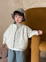 【73-110】アウター リバーシブル 無地/チェック柄 ハイネック 男の子 - 画像 (7)