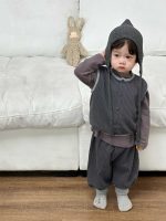 【73-110】二点セット ベスト+ズボン クマ柄 カワイイ 男の子 - 画像 (5)