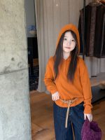 【100-170】セーター 女の子 ニット フード付き カジュアル - 画像 (3)