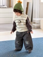 【73-110】ベスト Tシャツ ズボン ニット 配色 カジュアル 男の子 - 画像 (3)