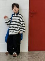 【100-170】トレーナー 男の子 配色 ボーダー柄 ゆったり カジュアル - 画像 (8)
