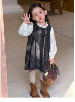 【80-140】ワンピース インナー 女の子 チェック柄 リボン付き ガーリー - 画像 (4)