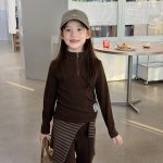【100-170】トップスorパンツ 女の子 無地 ベルボトム ハーフジッパー - 画像 (7)
