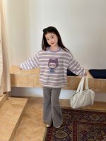 【100-170】トレーナー 女の子 ボーダー柄 ネコ カジュアル - 画像 (4)