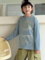 【100-160】長袖Tシャツ 男の子 ダメージ加工 英字プリント ゆったり - 画像 (3)