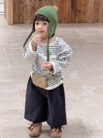 【73-110】パーカー ズボン ストライブ ラウンドネック ゆったり 男の子 - 画像 (2)